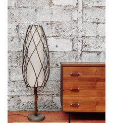 Lampadaire en rotin Julia N°72- Produit chiné Debongout