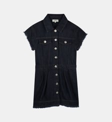 Robe en jean à manches courtes Lanvin Kids