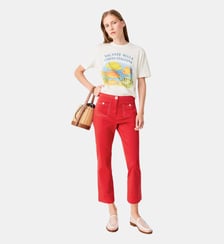 Pantalon corsaire en coton Maje