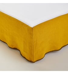 Cache Sommier  Lin lavé à finition point de feston Madura