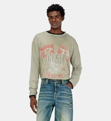 T-shirt manches longues avec motifs concert et cristaux Diesel