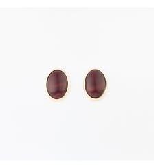 Boucles d'oreilles ovales en résine bordeaux Balaboosté