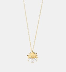 Collier pendentif doré marguerite et pierres blanches Les Néréides