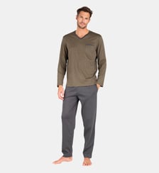 Pyjama long col V, MERCERISE Eminence