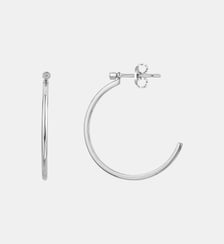 Demi-créoles Pure | Optimiste en Argent avec diamant blanc La Garçonne Diamant