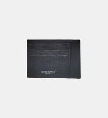 Porte-cartes en cuir de vachette bleu marine foncé Biarritz Serge Blanco