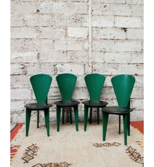 Lot de 4 chaises en simili Alma N°990- Produit chiné Debongout