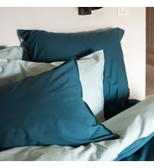 Taie d'oreiller en percale de coton lavé, DOUCEUR LAVÉE Blanc Cerise