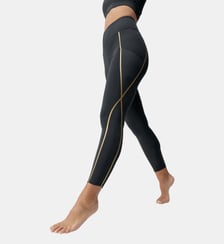Legging de sport femme Gold Longueur 7/8 taille haute avec poches Born Living Yoga