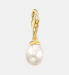 Thomas Sabo Pendentif Charm perle blanche plaqué or doré or jaune 18 carats, Argent sterling 925 Thomas Sabo
