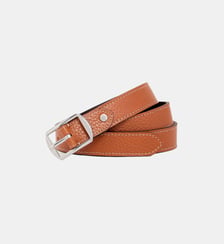 Ceinture réversible avec boucle carrée en cuir grainé Le Tanneur