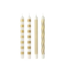Bougies longues blanc/doré, 4 pièces Villeroy & Boch