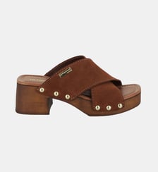 Mules à talons en cuir en forme de sabot PIPA Les Tropeziennes par M. Belarbi