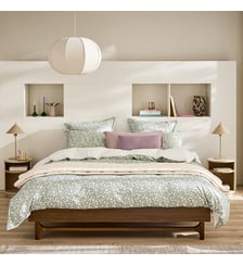 Parure de lit imprimée en percale de coton, taies rectangles, ARABESQUE Essix