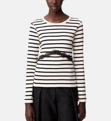 T-shirt marinière avec dentelle Claudie Pierlot