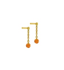 Mini Pendants d'oreilles CONFETTI - Saphir orange - Poids total 0,30ct approx. -  Or jaune 750‰ La Brune & La Blonde