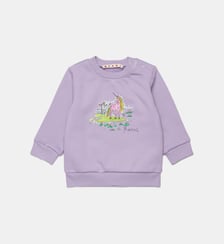 Sweat-shirt à col rond avec logo imprimé Marni