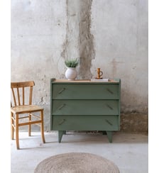 Commode vintage en bois vert Olga N°1100- Produit chiné Debongout