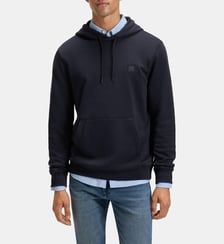 Hoodie droit coton molleton patch siglé BOSS