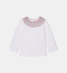 T-shirt col en tissu Liberty  - Coton biologique Cyrillus