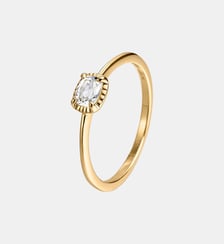 Bague en argent 925 plaquée en or jaune 18K avec topaze blanche Aristocrazy