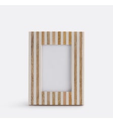 Cadre rayé en résine et bois de manguier, 16,5 x 21,5 cm La Redoute Interieurs