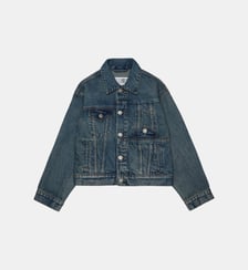 Veste en denim avec logo imprimé MM6 Maison Margiela
