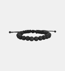 Bracelet souple Hector en Acier 316L avec lave noir Phebus