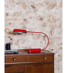 Lampe à poser en métal rouge Julia N°378- Produit chiné Debongout