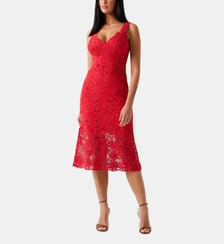 Robe crochet droite mi longue en coton Guess