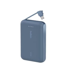 Batterie externe 10000 mAh avec cable USB-C intégre bleu Belkin
