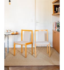 Lot de 2 chaises rayées en bois clair Alma N°1341- Produit chiné Debongout