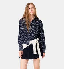 Chemise imprimée et strassée Maje