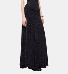 Longue jupe texturée asymétrique avec détails froncés Rabanne