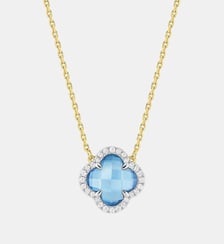 COLLIER VICTORIA DIAM. + PETITE TOPAZE SWISS BLUE J. OR750 Morganne Bello