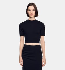 Pull court en laine et cachemire Sandro