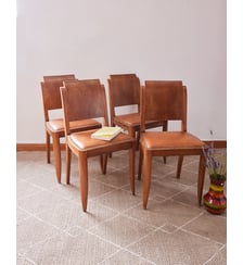 Lot de 4 chaises Art déco Claude N°1341- Produit chiné Debongout