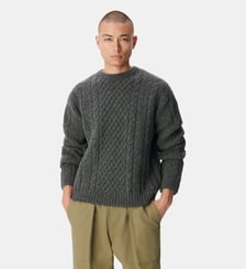 Pull col rond tricot points torsades Ikks