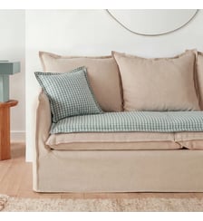 Matelas d'assise vichy, en coton et lin La Redoute Interieurs