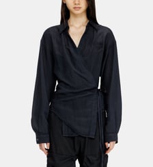Chemise en lin mélangé à fermeture portefeuille Diesel