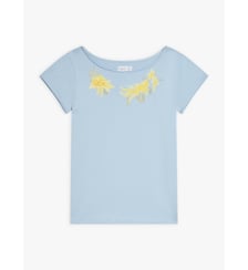 t-shirt bleu baltique Australie en jersey de coton artiste MA ZA SI Agnès b.