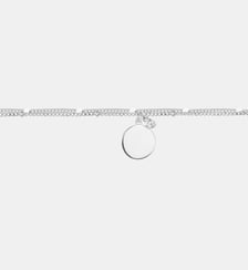 Bracelet double chaînes Jamais sans Toi | Médaille Ronde en Argent avec diamant blanc La Garçonne Diamant