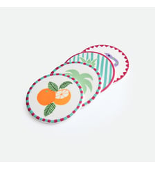 Lot de 4 dessous de verre imprimés, en porcelaine La Redoute Interieurs