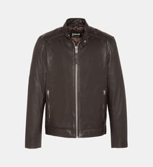 Blouson motard noir, cuir d'agneau Schott
