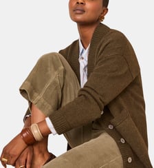 Pantalon En Velours Vert Sauge De Coton Mélangé Stella Bis Maison 123