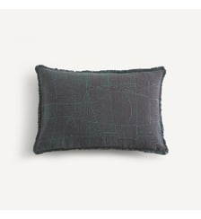 Housse de coussin brodée en lin et coton AM.PM