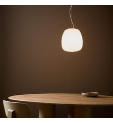 Suspension en verre givré, forme oblongue AM.PM