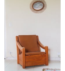 Fauteuil camel Jakob N°301- Produit chiné Debongout