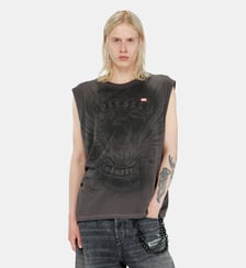 Débardeur en coton avec motif ton sur ton Diesel