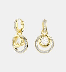 Pendants d'oreilles Hyperbola, Doré à l’or 18 carats (750/1000) Swarovski